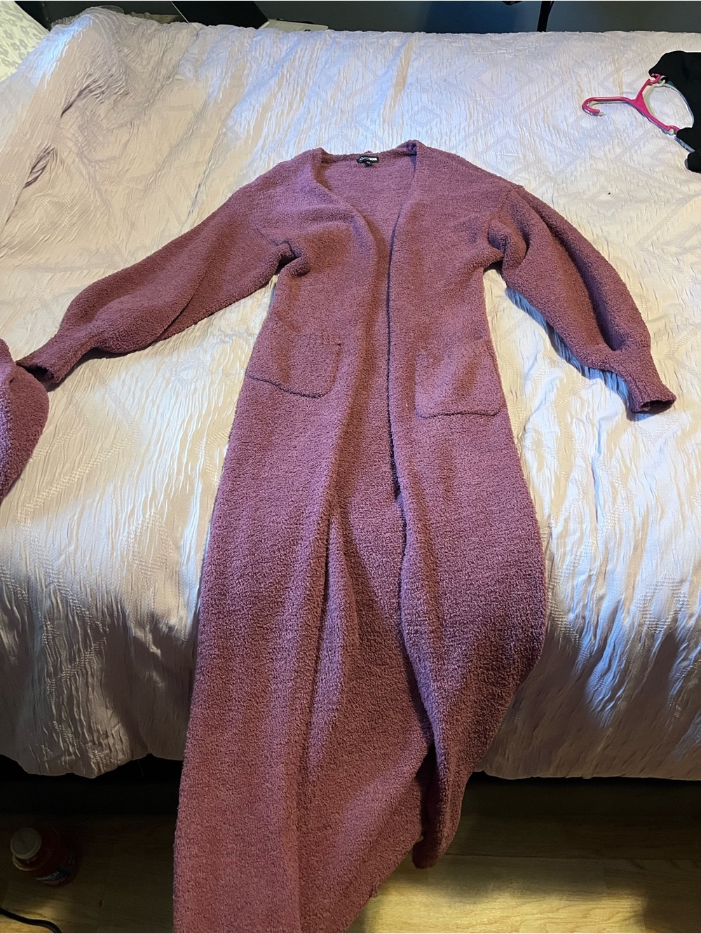 Fashion Nova Mauve Plush Long Cardigan